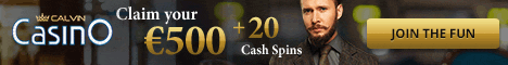Calvin Casino $/€400 bonus + 20 Free Spins