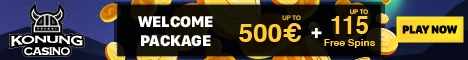Konung Casino BTC/$/€500 Bonus + 115 Free Spins